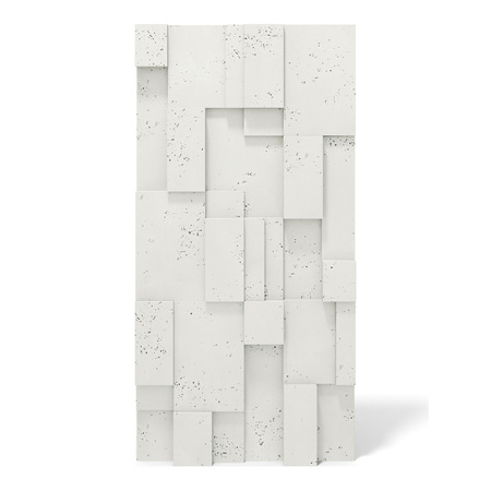 Płyta betonowa na ścianę 3D PB11 1200x600x40, zgaszona biel B0, wzór A, beton architektoniczny