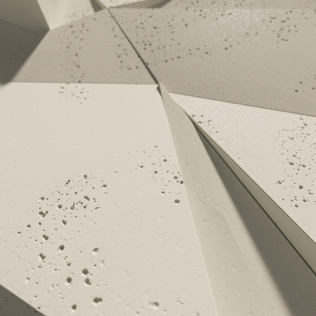 Płyta betonowa na ścianę 3D PB06B 600x600x42, kość słoniowa KS; wzór B, beton architektoniczny