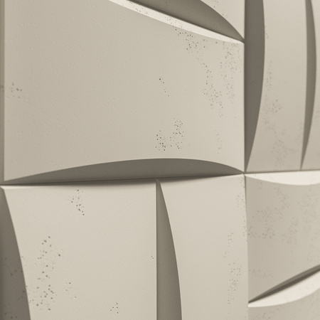 Płyta betonowa na ścianę 3D PB20 600x600x40, kość słoniowa KS, beton architektoniczny