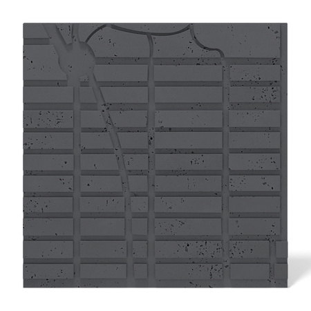 Płyta betonowa na ścianę 3D PB71D 600x600x22, czarny B15; wzór D, beton architektoniczny