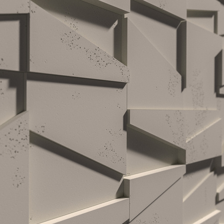 Płyta betonowa na ścianę 3D PB09 1200x600x45, kaszmirowy CL04, beton architektoniczny