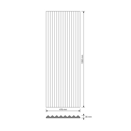 Płyta betonowa na ścianę 3D PB62 1350x480x35, jasny błękit CL06, beton architektoniczny