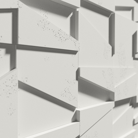 Płyta betonowa na ścianę 3D PB09 1200x600x45, zgaszona biel B0, beton architektoniczny
