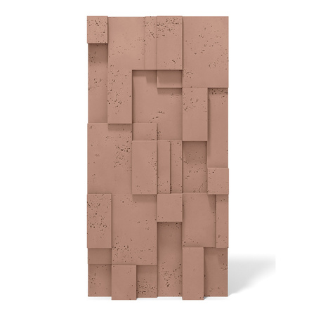 Płyta betonowa na ścianę 3D PB11 1200x600x40, brudny róż CL07; wzór A, beton architektoniczny