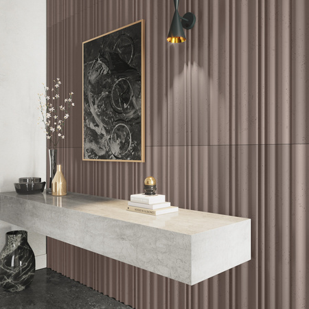 Płyta betonowa na ścianę 3D PB58 1350x560x34, czekoladowy CL02, beton architektoniczny