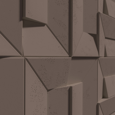 Płyta betonowa na ścianę 3D PB26B 600x600x45, czekoladowy CL02; wzór B, beton architektoniczny