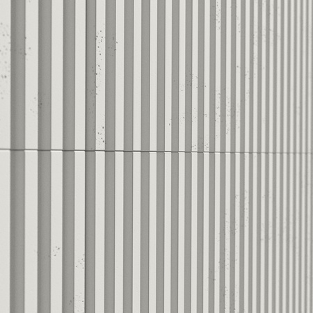 Płyta betonowa na ścianę 3D PB38 1350x480x30, zgaszona biel B0, beton architektoniczny