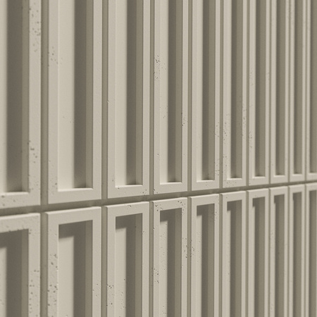 Płyta betonowa na ścianę 3D PB66A 1350x430x22, kość słoniowa KS; wzór A, beton architektoniczny
