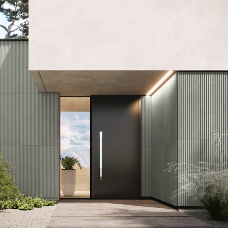 Płyta betonowa na ścianę 3D PB61 1350x500x37, pistacjowy CL08, beton architektoniczny