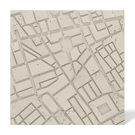 Płyta betonowa na ścianę 3D PB71F 600x600x22, kość słoniowa KS; wzór F, beton architektoniczny