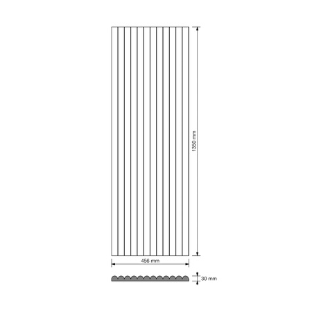 Płyta betonowa na ścianę 3D PB57 1350x460x30, pistacjowy CL08, beton architektoniczny