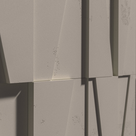 Płyta betonowa na ścianę 3D PB10B 600x600x40, kaszmirowy CL04; wzór B, beton architektoniczny