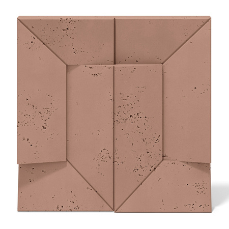 Płyta betonowa na ścianę 3D PB26B 600x600x45, brudny róż CL07; wzór B, beton architektoniczny
