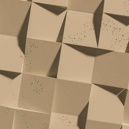 Płyta betonowa na ścianę 3D PB16 600x600x40, miodowy CL03, beton architektoniczny