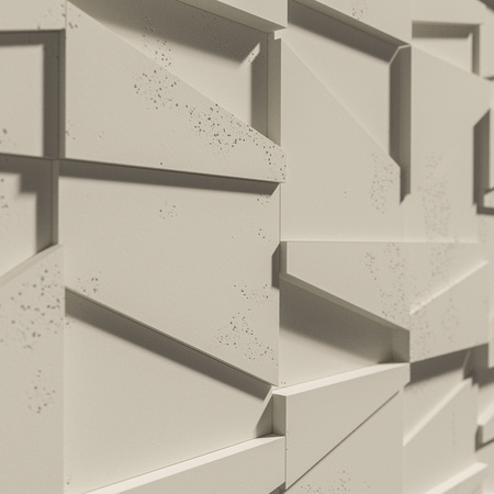 Płyta betonowa na ścianę 3D PB09 1200x600x45, kość słoniowa KS, beton architektoniczny