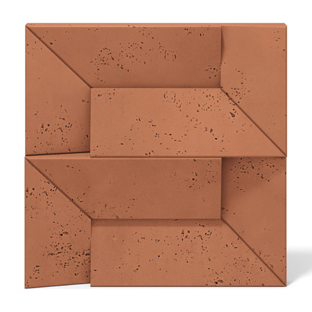 Płyta betonowa na ścianę 3D PB26A 600x600x45, terakota CL01, wzór A, beton architektoniczny