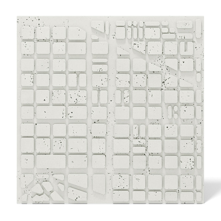 Płyta betonowa na ścianę 3D PB71E 600x600x22, zgaszona biel B0; wzór E, beton architektoniczny