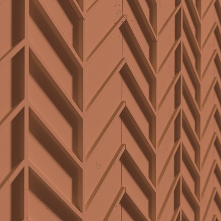 Płyta betonowa na ścianę 3D PB47 939x600x25, terakota CL01, beton architektoniczny