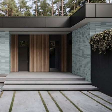 Płyta betonowa na ścianę 3D PB69 5x22,6x2, jasny błękit CL06, beton architektoniczny