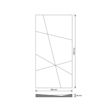 Płyta betonowa na ścianę 3D PB05B 1200x600x48, brudny róż CL07, wzór B, beton architektoniczny
