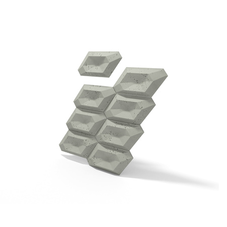 Płyta betonowa na ścianę 3D PB02 448x200x40, zgaszona zieleń CL09, beton architektoniczny