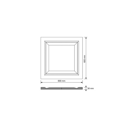 Płyta betonowa na ścianę 3D PB33B 600x600x30, szary S96; wzór B, beton architektoniczny