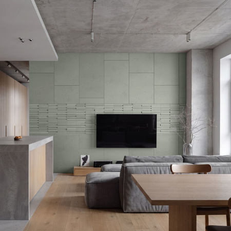 Płyta betonowa na ścianę 2D PA01 600x300x10, zgaszona zieleń CL09, beton architektoniczny