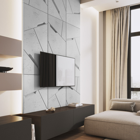 Płyta betonowa na ścianę 3D PB18 1200x600x38, jasnoszary S50, beton architektoniczny