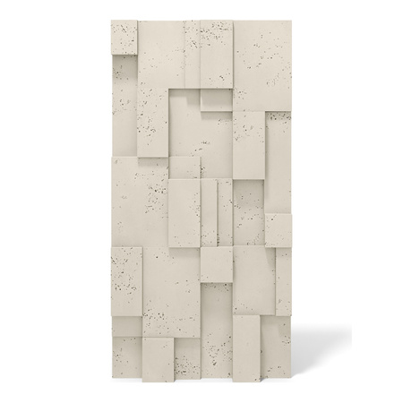 Płyta betonowa na ścianę 3D PB11 1200x600x40, kość słoniowa KS, wzór A, beton architektoniczny