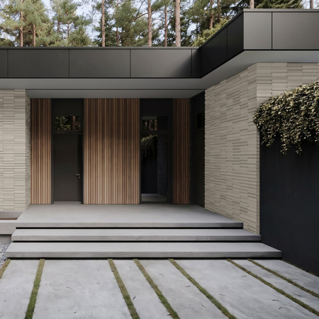 Płyta betonowa na ścianę 3D PB69 5x22,6x2, kość słoniowa KS, beton architektoniczny