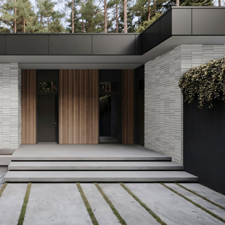 Płyta betonowa na ścianę 3D PB69 5x22,6x2, zgaszona biel B0, beton architektoniczny