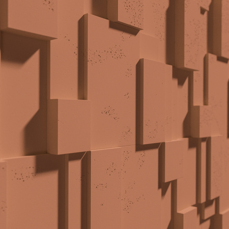 Płyta betonowa na ścianę 3D PB11 1200x600x40, terakota CL01; wzór A, beton architektoniczny