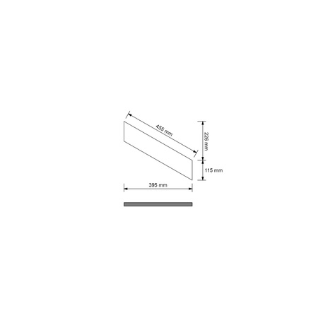 Płyta betonowa na ścianę 3D PB35 455x120x20, jasny błękit CL06, beton architektoniczny