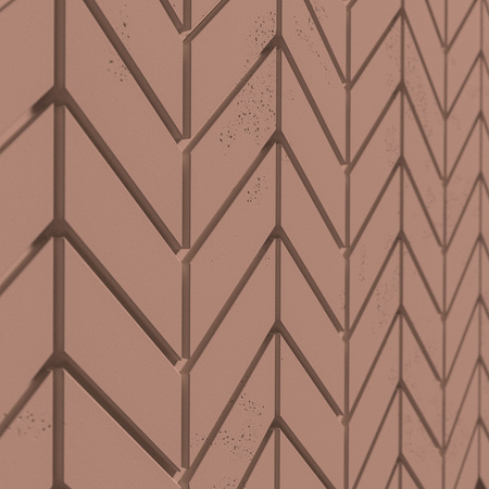 Płyta betonowa na ścianę 3D PB46 939x600x25, brudny róż CL07, beton architektoniczny