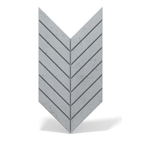 Płyta betonowa na ścianę 3D PB44 1188x600x25, szary S96, beton architektoniczny