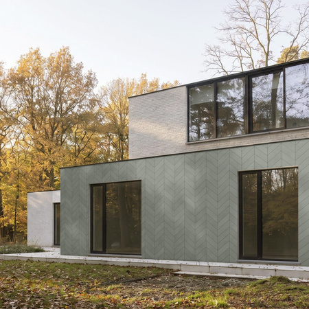 Płyta betonowa na ścianę 3D PB35 455x120x20, zgaszona zieleń CL09, beton architektoniczny