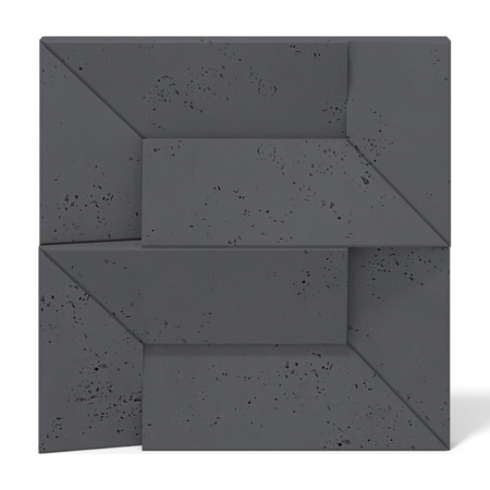 Płyta betonowa na ścianę 3D PB26A 600x600x45, czarny B15, wzór A, beton architektoniczny