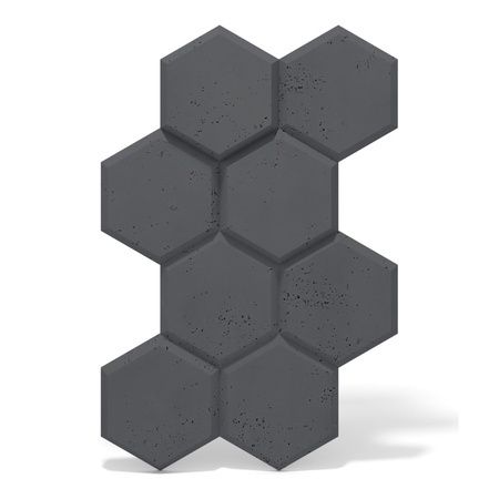 Płyta betonowa na ścianę 3D PB01 975x650x35, czarny B15, beton architektoniczny