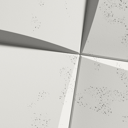 Płyta betonowa na ścianę 3D PB20 600x600x40, zgaszona biel B0, beton architektoniczny
