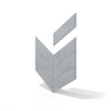 Płyta betonowa na ścianę 3D PB35P 455x120x20, szary S96, prawy, beton architektoniczny
