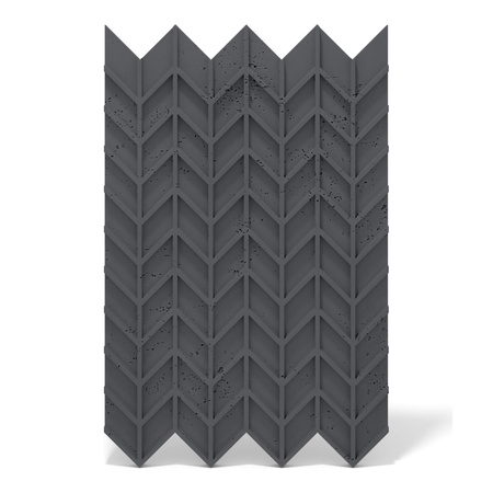 Płyta betonowa na ścianę 3D PB49 935x600x25, czarny B15, beton architektoniczny