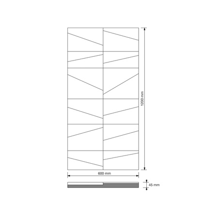 Płyta betonowa na ścianę 3D PB09 1200x600x45, pistacjowy CL08, beton architektoniczny