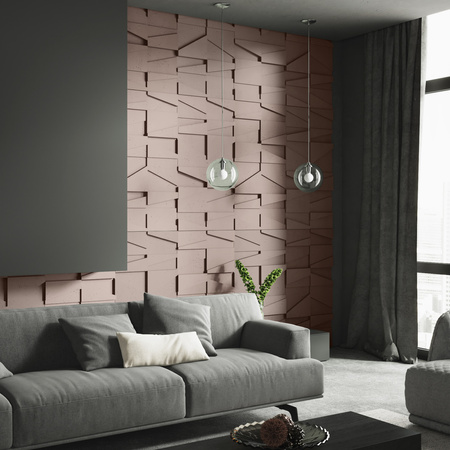 Płyta betonowa na ścianę 3D PB09 1200x600x45, czekoladowy CL02, beton architektoniczny