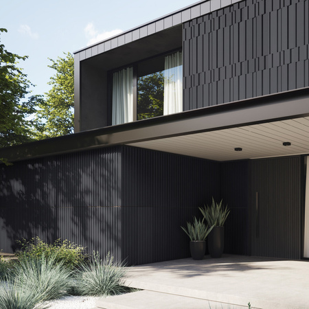 Płyta betonowa na ścianę 3D PB13 1200x600x40, czarny B15, beton architektoniczny
