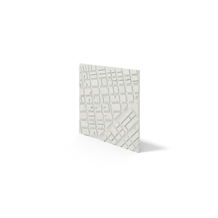 Płyta betonowa na ścianę 3D PB71A 600x600x22, zgaszona biel B0; wzór A, beton architektoniczny