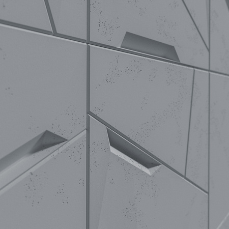 Płyta betonowa na ścianę 3D PB18 1200x600x38, antracytowy B08, beton architektoniczny