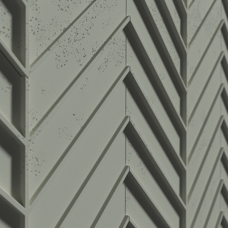 Płyta betonowa na ścianę 3D PB45 1188x600x25, zgaszona zieleń CL09, beton architektoniczny