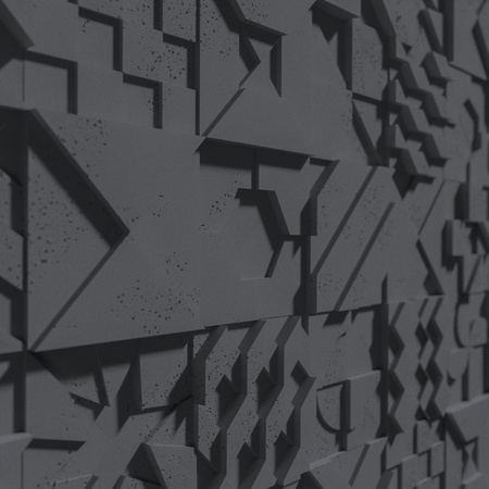 Płyta betonowa na ścianę 3D PB12B 600x600x40, czarny B15; wzór B, beton architektoniczny