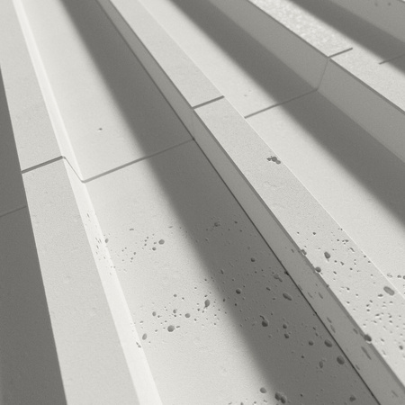 Płyta betonowa na ścianę 3D PB40 1350x510x30, zgaszona biel B0, beton architektoniczny