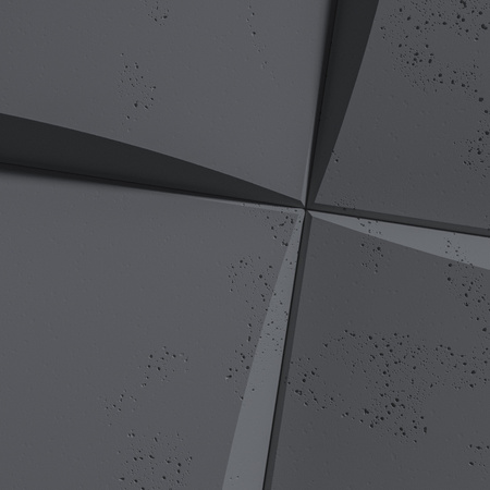 Płyta betonowa na ścianę 3D PB20 600x600x40, czarny B15, beton architektoniczny